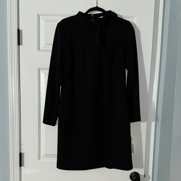 NWT Long-sleeved Tie-neck Scuba Crepe Dress - Picture 2 of 8